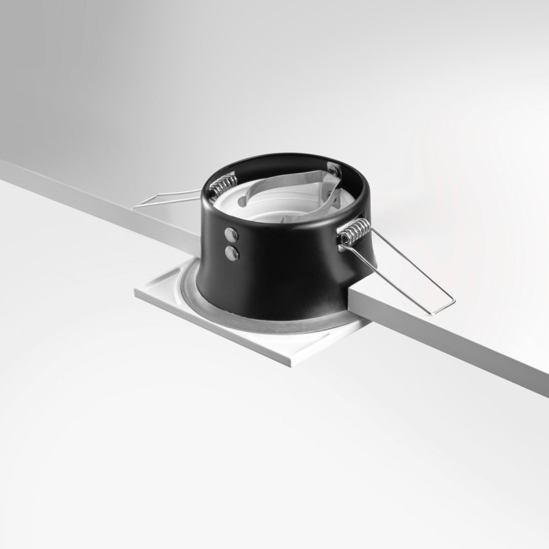 Spot encastrable IP20 pour LED GU10 - DEEEP carré - Blanc mat