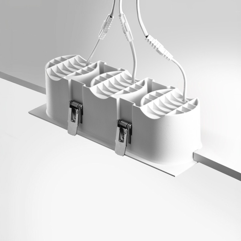 RV - Spot LED encastré triple carré blanc 30W, couleurs au choix - Miror