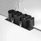 RV - Spot LED encastré triple carré noir 30W, couleurs au choix - Miror