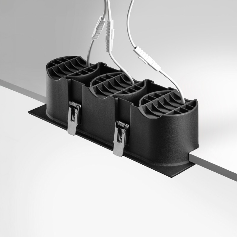 RV - Spot LED encastré triple carré noir 30W, couleurs au choix - Miror