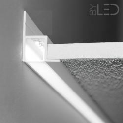 Profilé aluminium blanc cornière plafond et mur pour ruban LED - Diffuseur givré - B11 - CRAFT