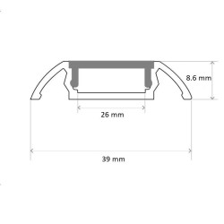 Profilé aluminium plat pour ruban LED - C111