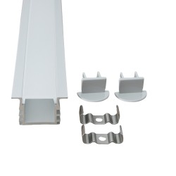 Profilé aluminium encastrable pour ruban LED - Diffuseur givré - E16