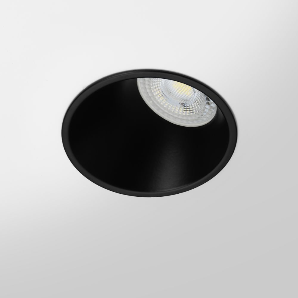 Spot encastrable anti-éblouissement asymétrique IP20 -GU10 - Noir - Atlas