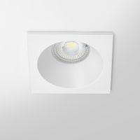 Spot encastrable IP20 pour LED GU10 - DEEEP carré - Blanc mat