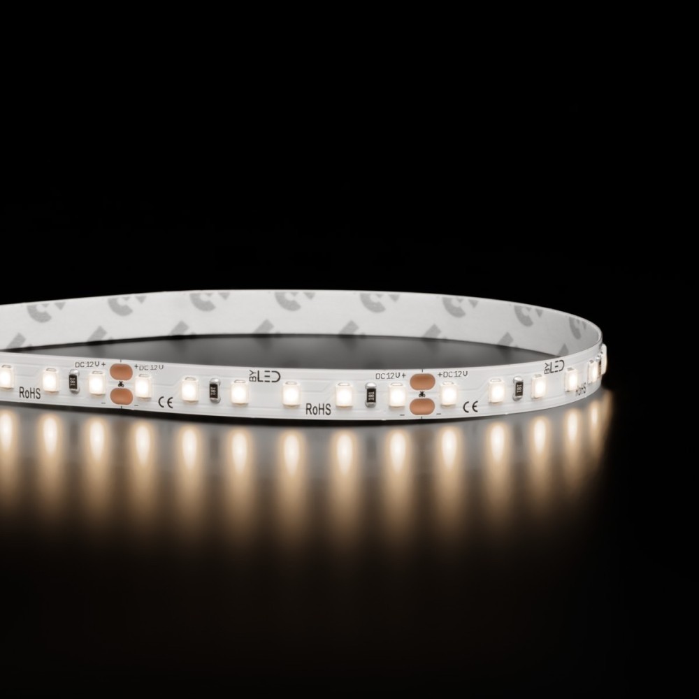 Ruban LED haute fidélité - 9.6W/m - IP20 - Blanc chaud - 120 LED/m - 2835+ - à la coupe - 12V