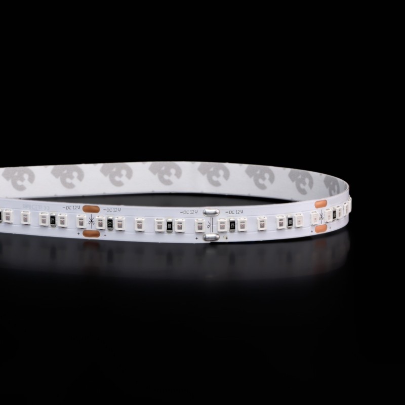Ruban LED haute fidélité - 14,4W/m - IP20 - Blanc chaud - 180 LED/m - 2835+ - à la coupe - 12V