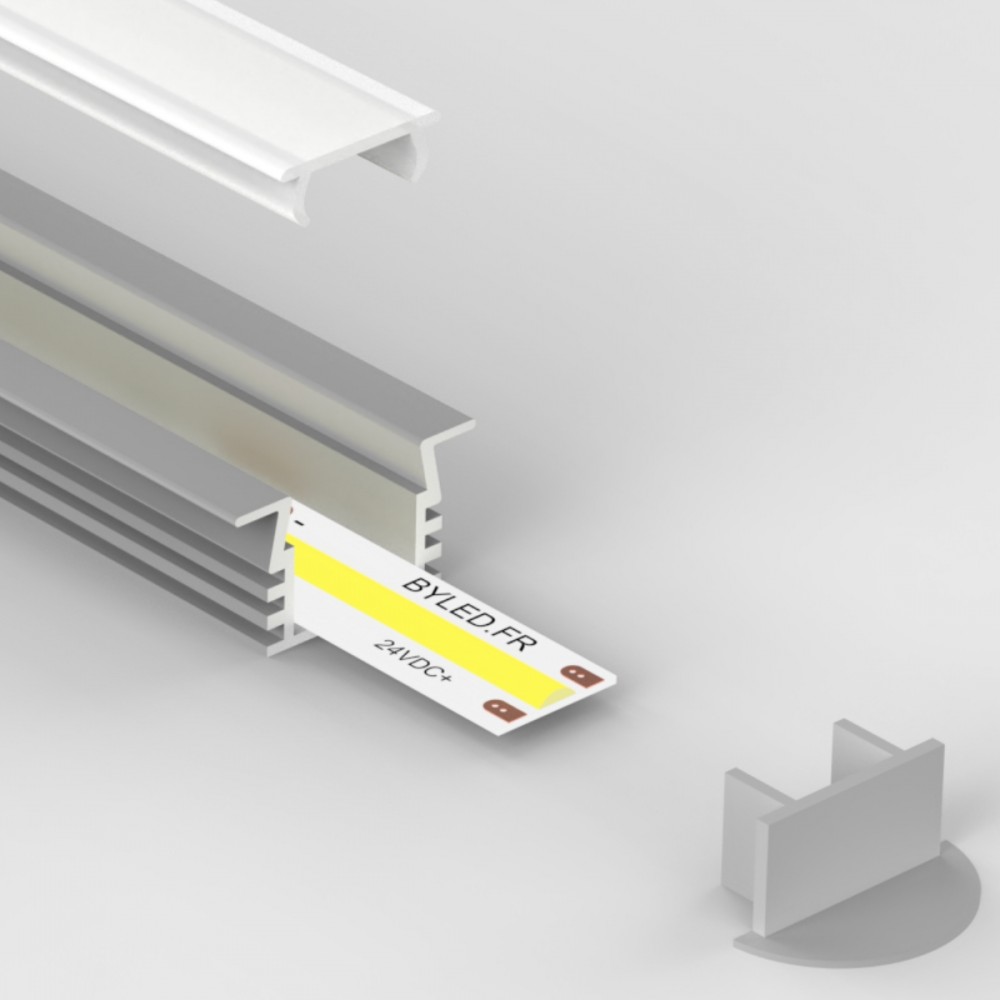 Profilé aluminium encastrable pour ruban LED - E16