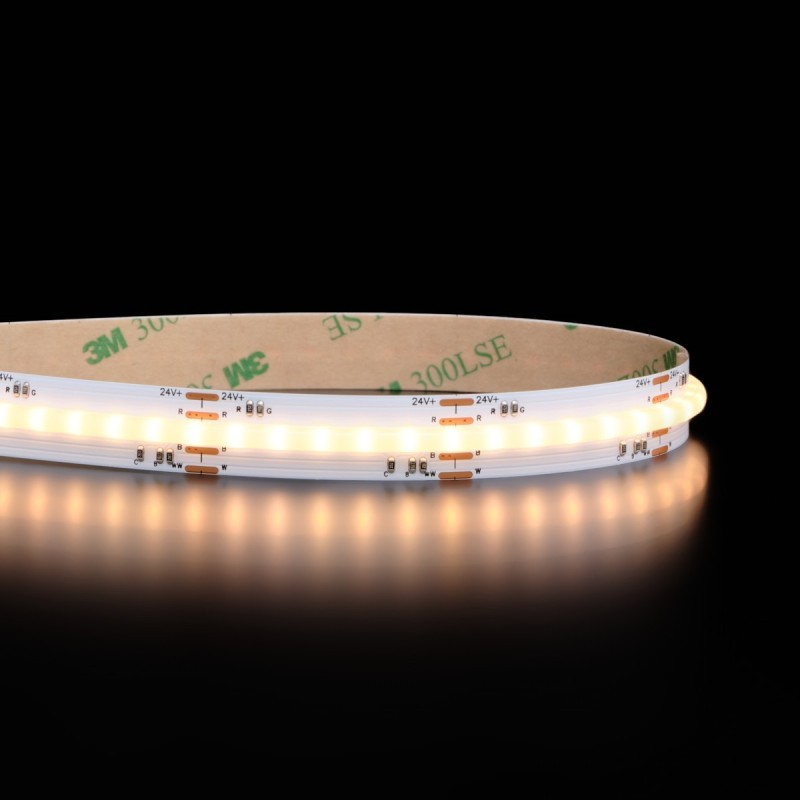 Ruban LED à la coupe COB RGB+CCT - 21W/m - IP20 - 840 LED/m - 24V