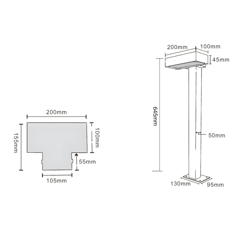 Borne LED d'extérieur BOKIA pour éclairage de chemin & terrain de pétanque - 19W - 65 cm - Corten