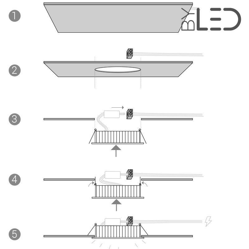 Spot LED encastrable fixe -  IP64 - BBC - RT2012 - Cobyx 5W – Blanc