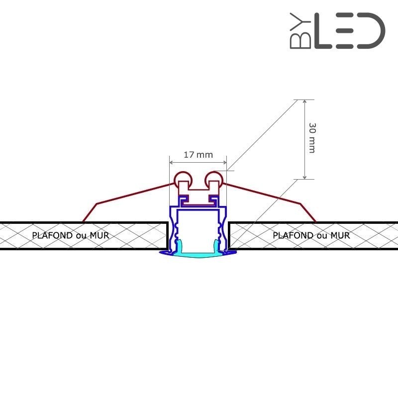 Profilé aluminium blanc encastrable pour ruban LED - E45 - Craft