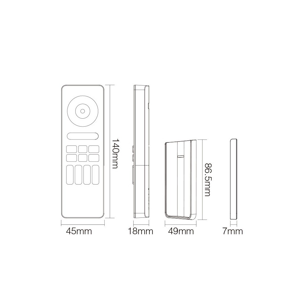 Télécommande murale RGB + CCT - 4 zones - MiBoxer C5 - Blanc
