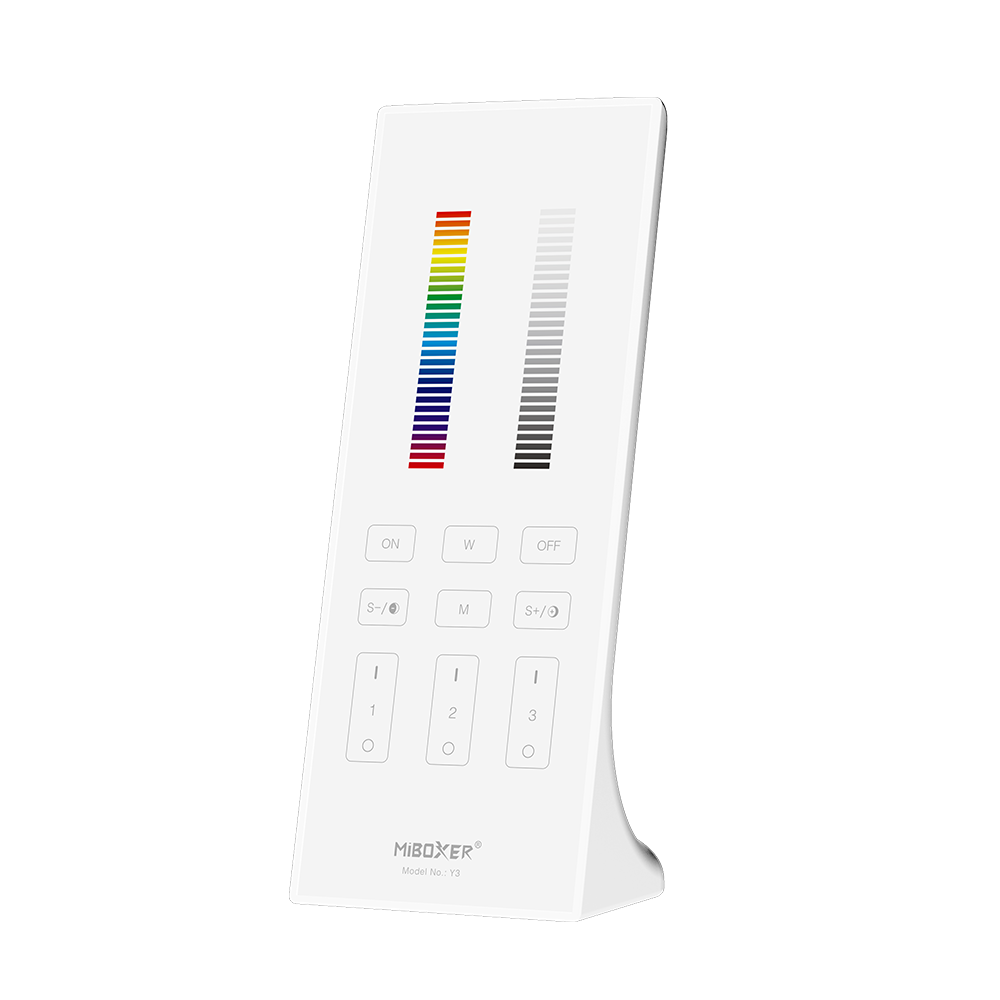 Télécommande verticale - RGB + CCT - 3 zones - MiBoxer Y3 - Blanc
