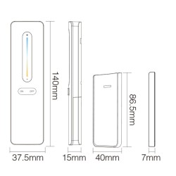 Télécommande murale Dimmer/CCT - 1 zone - MiBoxer C3 - Blanc