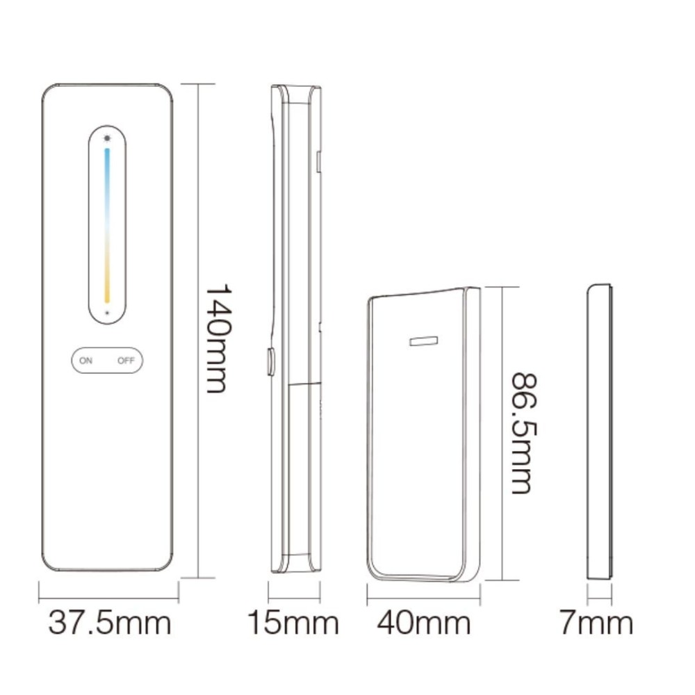Télécommande murale Dimmer/CCT - 1 zone - MiBoxer C3 - Blanc
