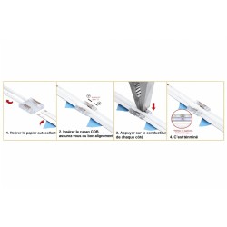 Jonction invisible pour ruban LED COB Performance mono IP20/IP65 10mm sans soudure "ClipX"