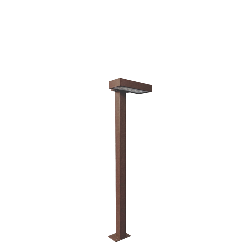 Borne LED d'extérieur BOKIA pour éclairage de chemin & terrain de pétanque - 19W - 65 cm - Corten