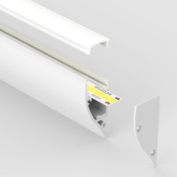 Profilé aluminium laqué blanc corniche pour ruban LED - M11