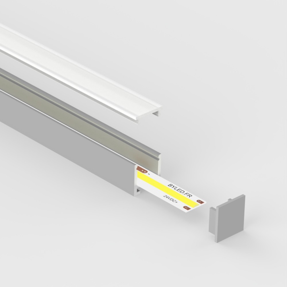 Profilé aluminium magnétique étroit pour ruban LED - C115