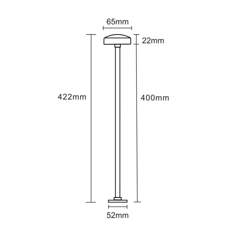Borne LED extra fine d'extérieur à tête bombée - 3W -24V- 40 cm - Coloris vert- HAALÖ