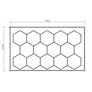 Plafonnier LED hexagonal nid d'abeille et cadre LED RGB digital SPI - 14 alvéoles - 270W - 24V - ORNET