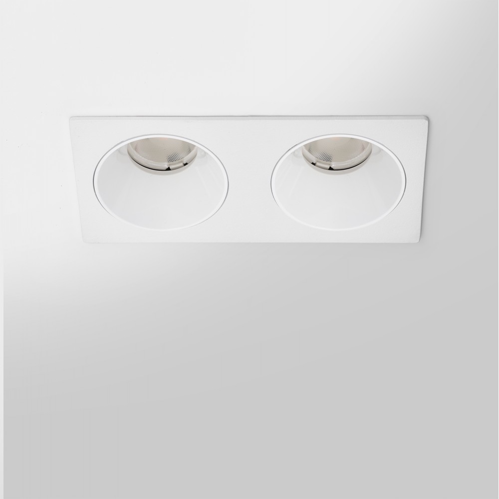 HERVE - Spot LED encastré double carré blanc 14W, couleurs au choix - Miror