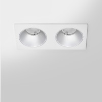 HERVE - Spot LED encastré double carré blanc 14W, couleurs au choix - Miror