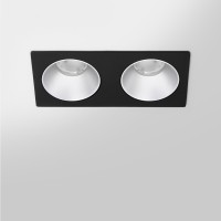 RV - Spot LED encastré double carré blanc 14W, couleurs au choix - Miror