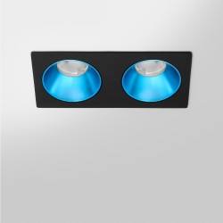 Spot LED encastré double carré noir 14W, couleurs au choix - Miror