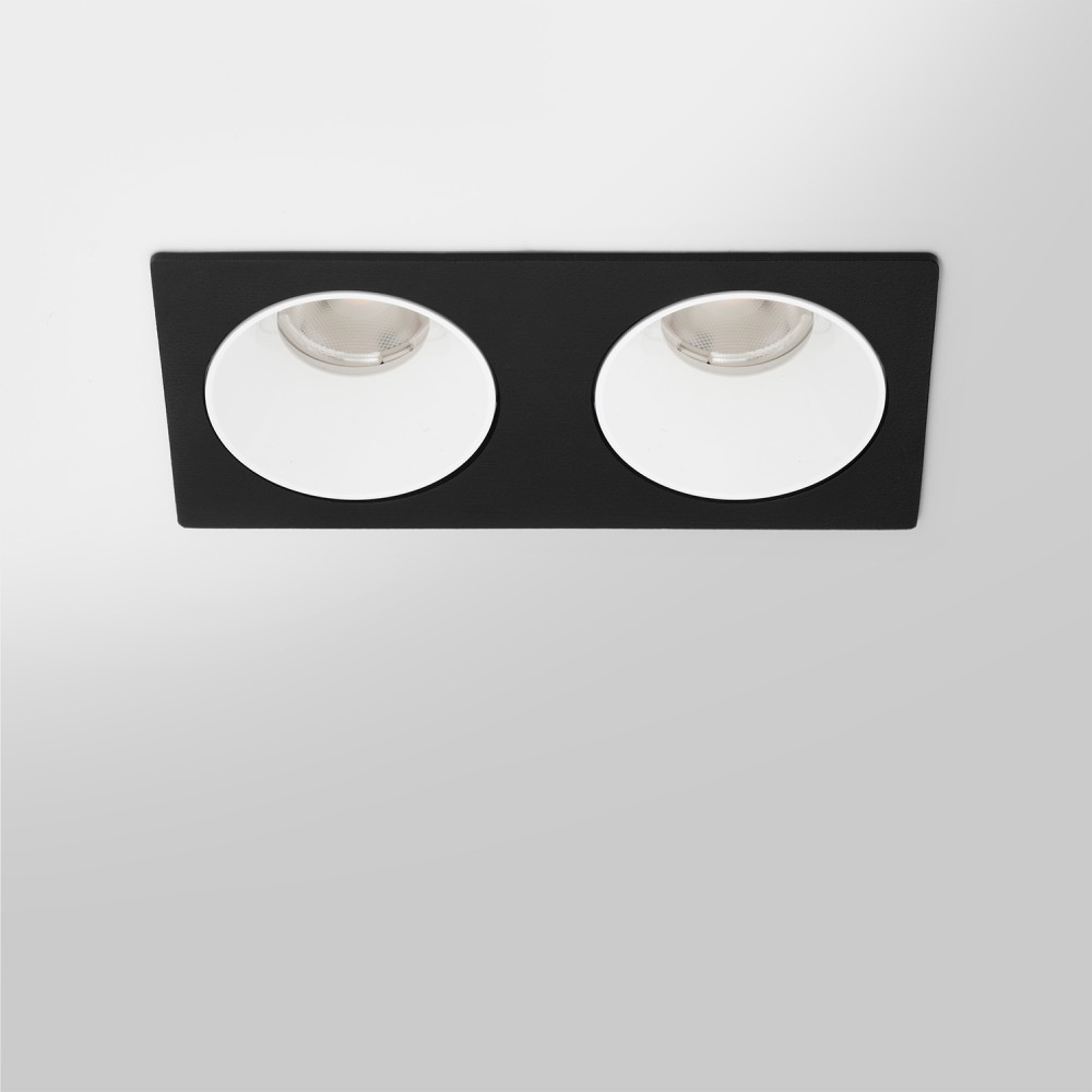 RV - Spot LED encastré double carré blanc 14W, couleurs au choix - Miror