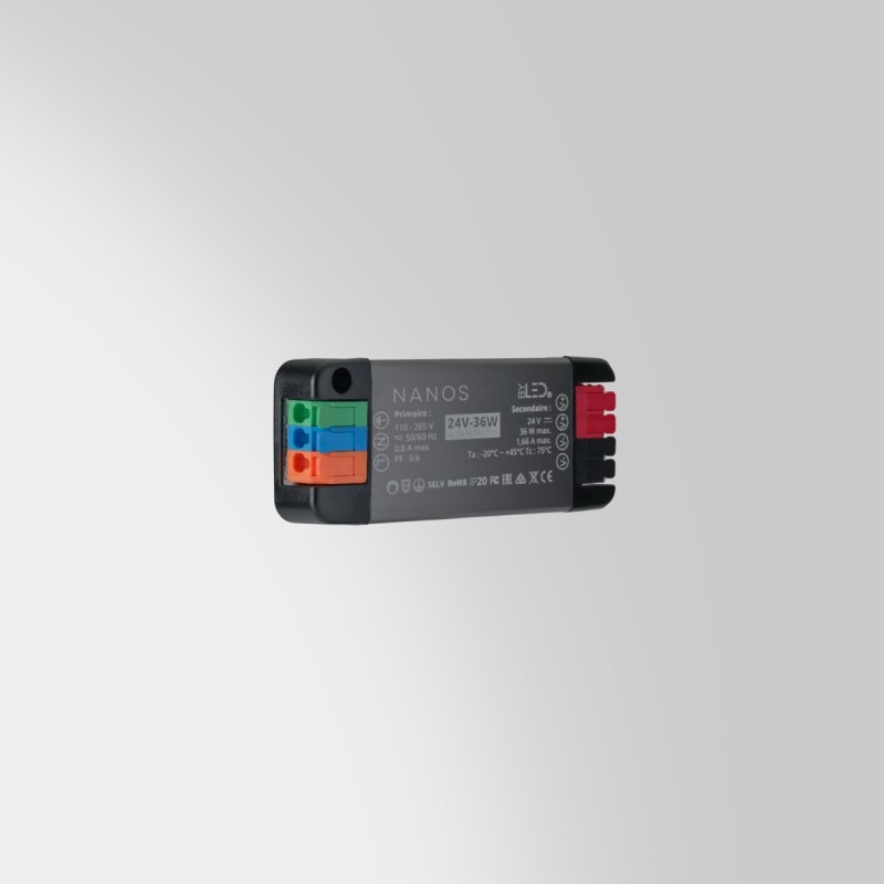 Mini alimentation 24V nano - Modèles de 36W à 180W au choix - IP20 - Tension constante