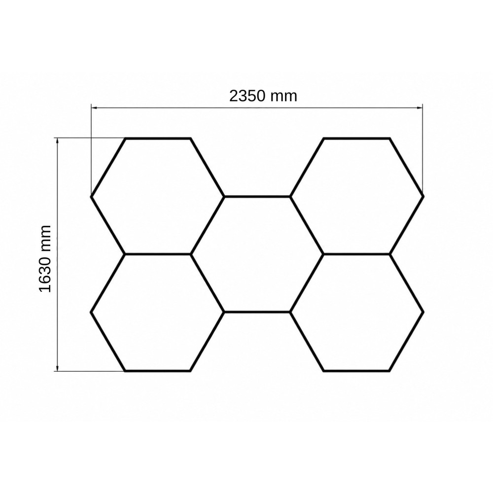 Plafonnier LED hexagonal nid d’abeille 5 alvéoles – 180W – 230V – 6500K