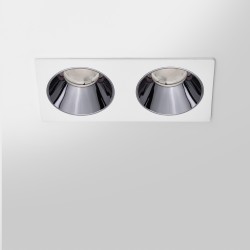 Spot LED encastré double carré blanc 14W, couleurs au choix - Miror