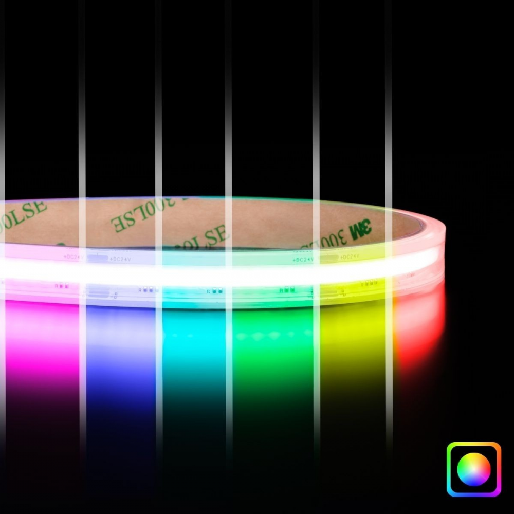 Ruban LED COB RGB - 14W/m - IP68- 768 LED/m - 5m - 24V