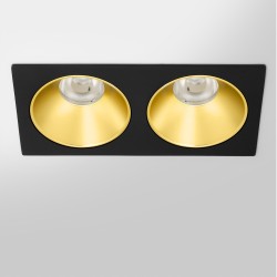 Spot LED encastré double carré noir 20W, couleurs au choix - Miror