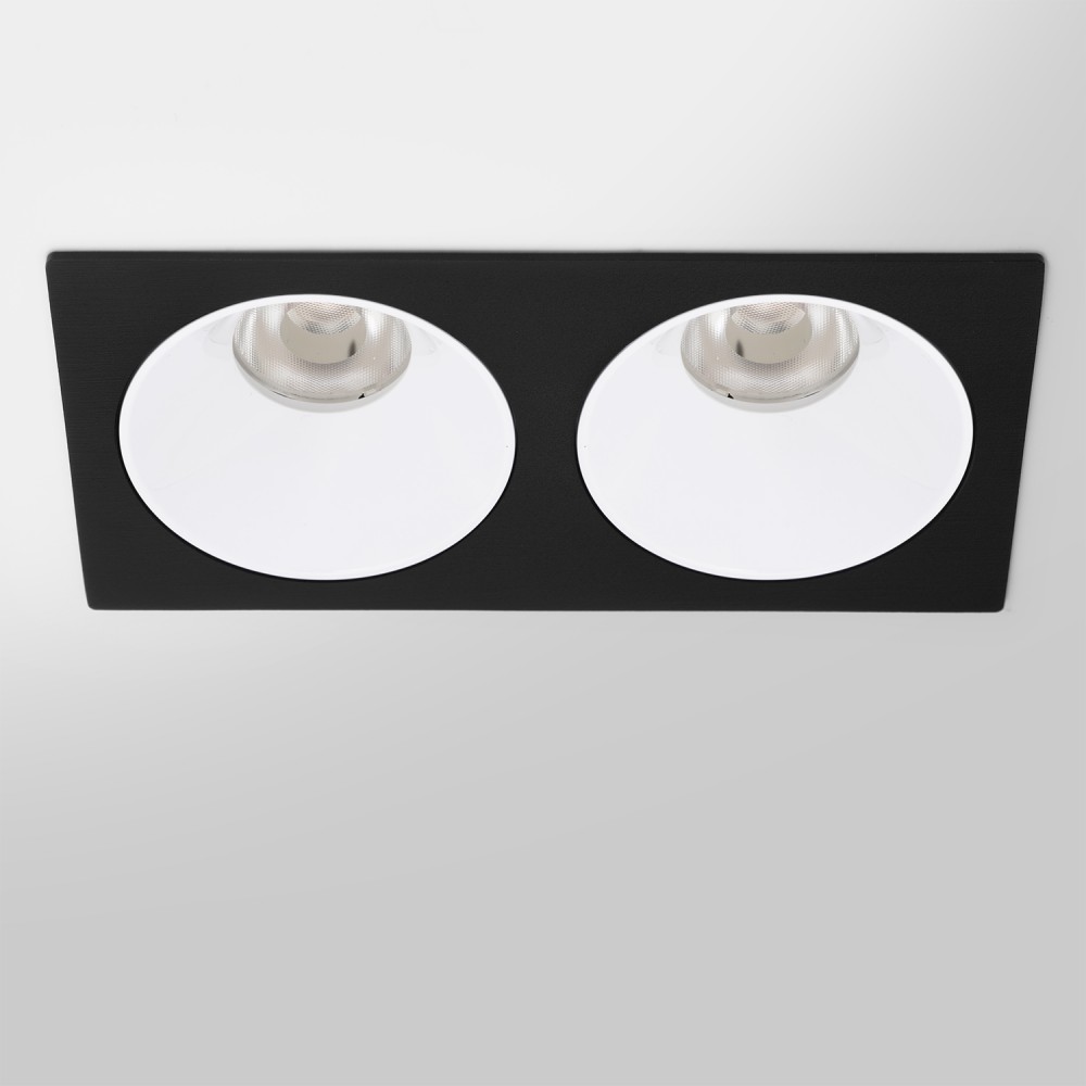 Spot LED encastré double carré noir 20W, couleurs au choix - Miror
