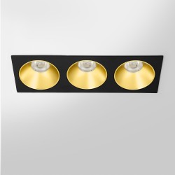 Spot LED encastré triple carré noir 30W, couleurs au choix - Miror