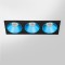 RV - Spot LED encastré triple carré noir 30W, couleurs au choix - Miror