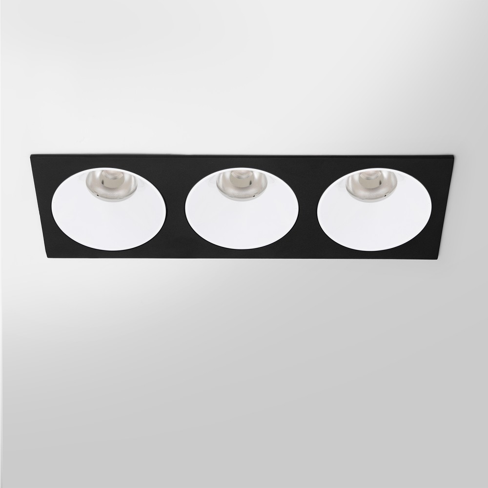 RV - Spot LED encastré triple carré noir 30W, couleurs au choix - Miror