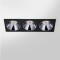 RV - Spot LED encastré triple carré noir 30W, couleurs au choix - Miror