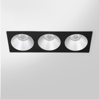 Spot LED encastré triple carré noir 30W, couleurs au choix - Miror