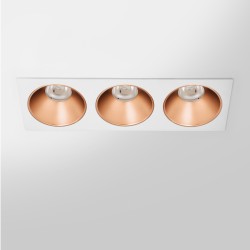 Spot LED encastré triple carré blanc 30W, couleurs au choix - Miror