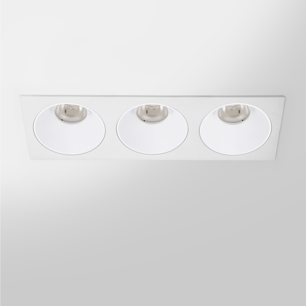 RV - Spot LED encastré triple carré blanc 30W, couleurs au choix - Miror