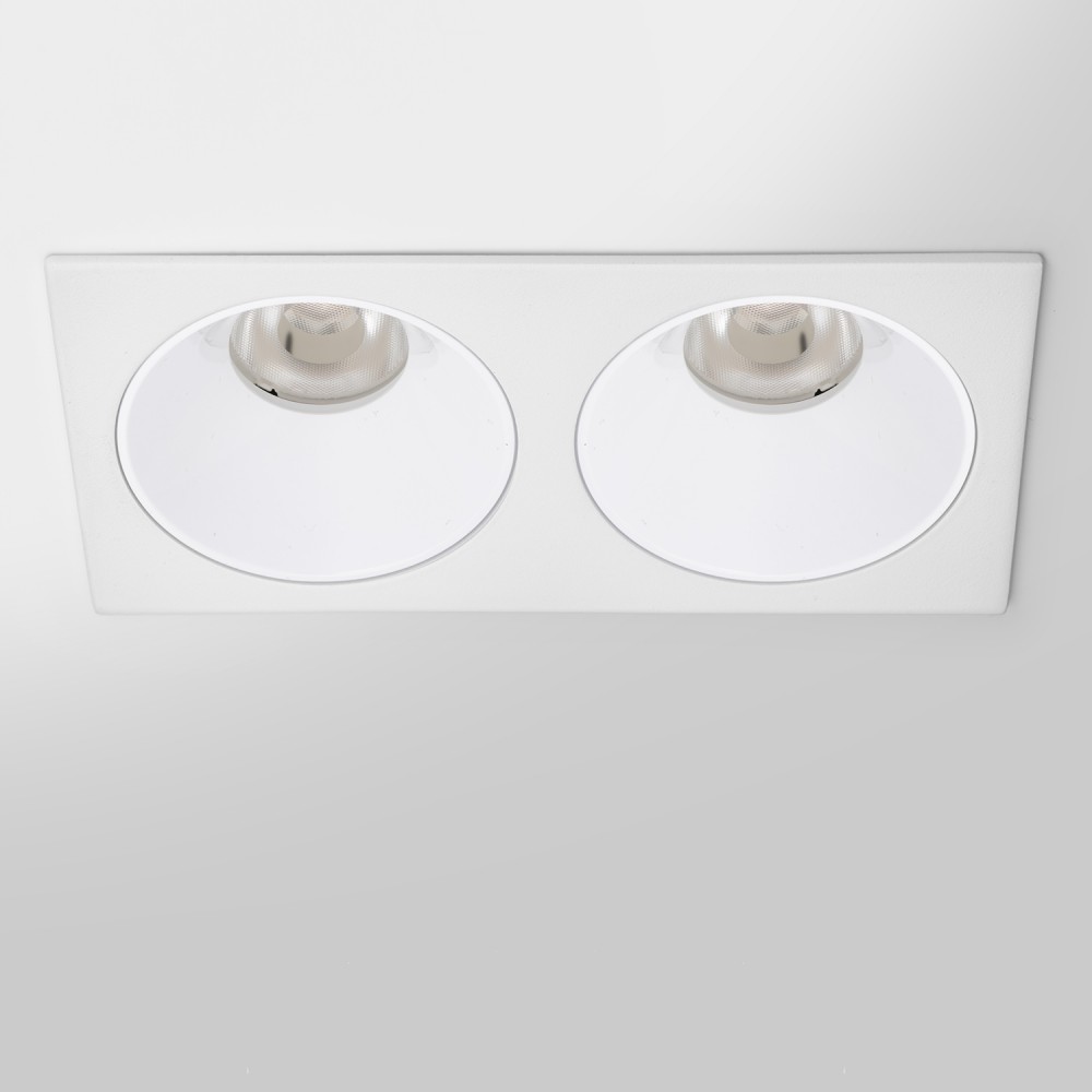 RV - Spot LED encastré double carré blanc 20W, couleurs au choix - Miror