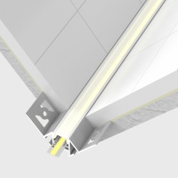 Profilé aluminium encastrable à carreler pour ruban LED - Diffuseur givré - E23 - CRAFT