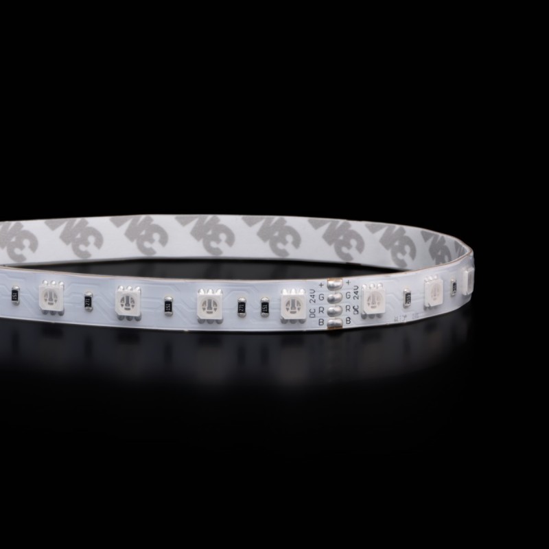 Ruban LED RGB multicolore - 14,4W/m - IP65 - 60 LED/m - 5050 - à la coupe - 24V