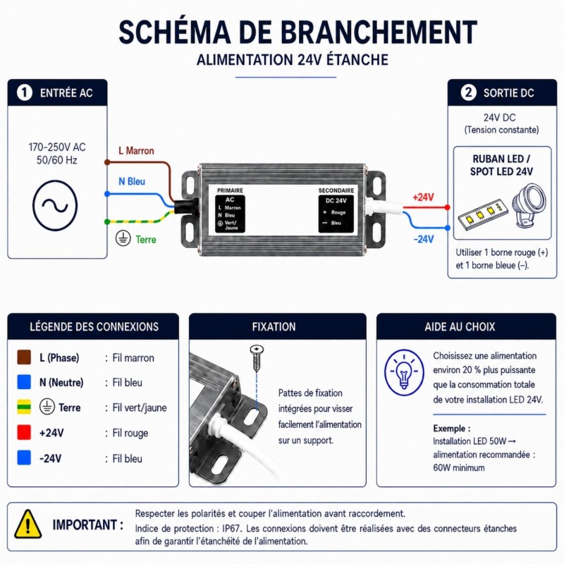 Alimentation 24V - de 24 à 400W - IP67