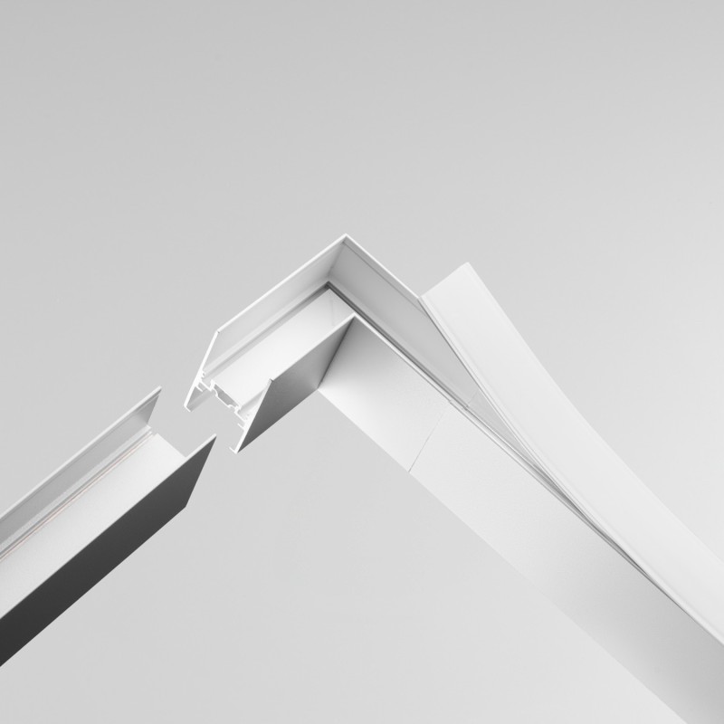 Jonction en L à plat - Rail en suspension - Profond - Blanc - MAGNETIC 26