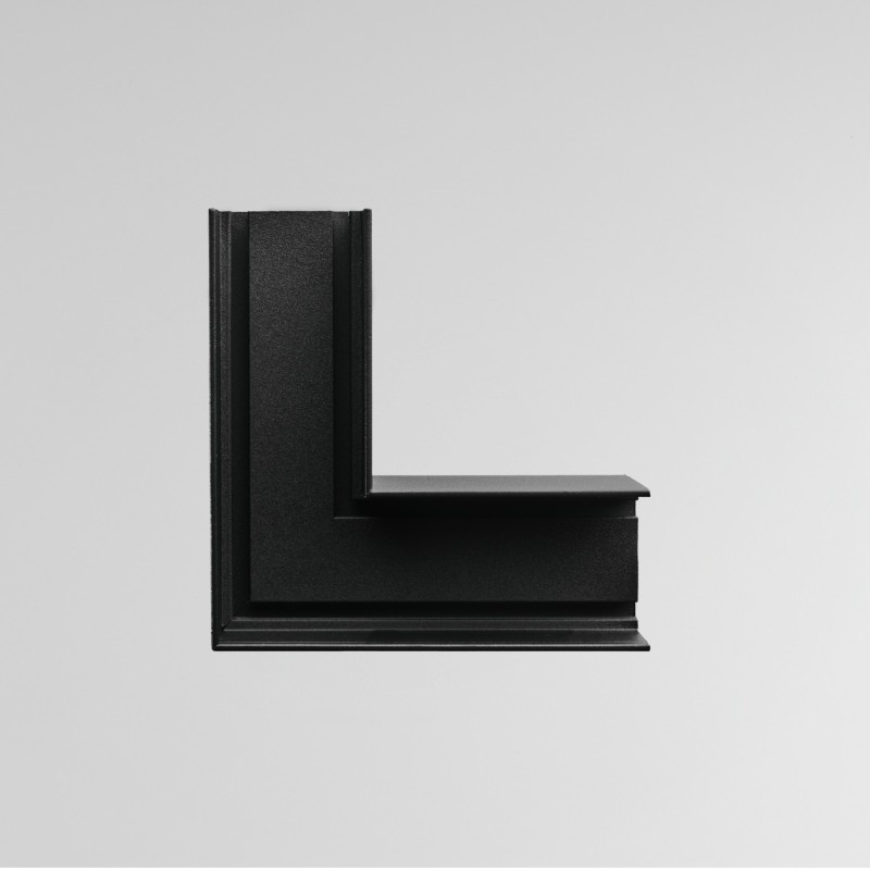 Jonction en L à plat - Rail en suspension - Profond - Noir - MAGNETIC 26